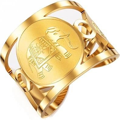 Dreamtimes Elephant Ring Elegant Stainless Steel Ring, Adjustable Animal Themed Jewelry, Durable Polished Finish, Boho Style Accessories (Gold)