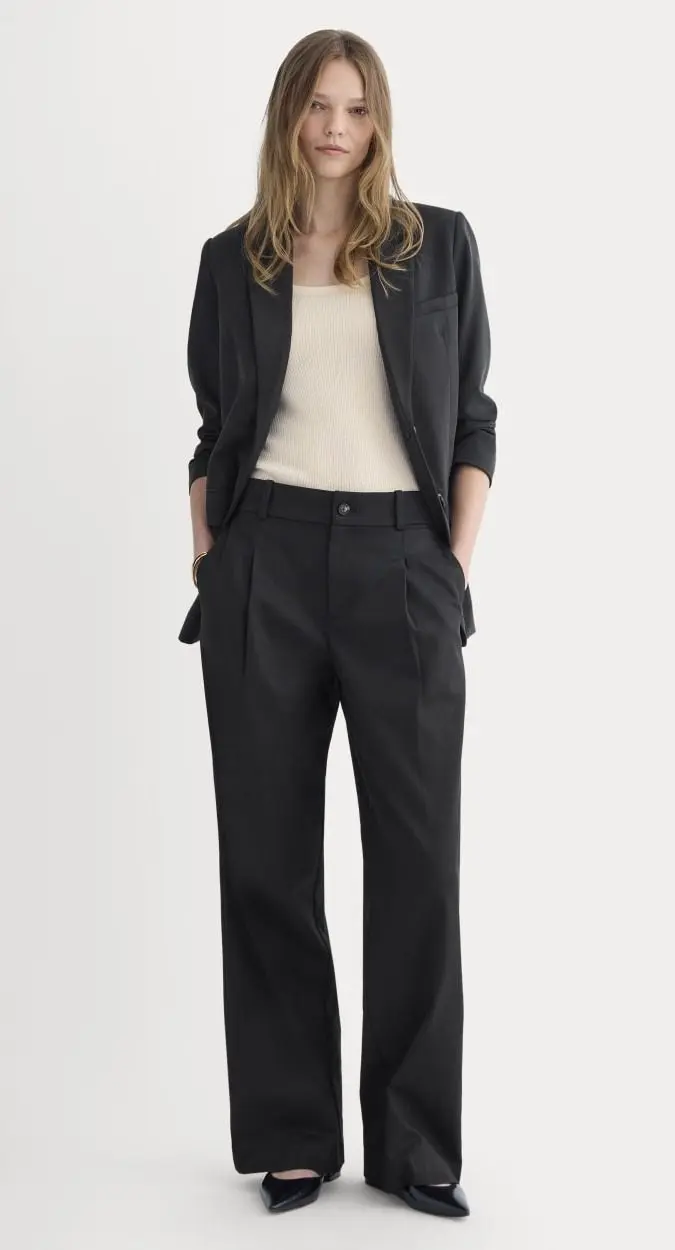 Wide-Leg Trouser in Buttersmooth | Black | 30
