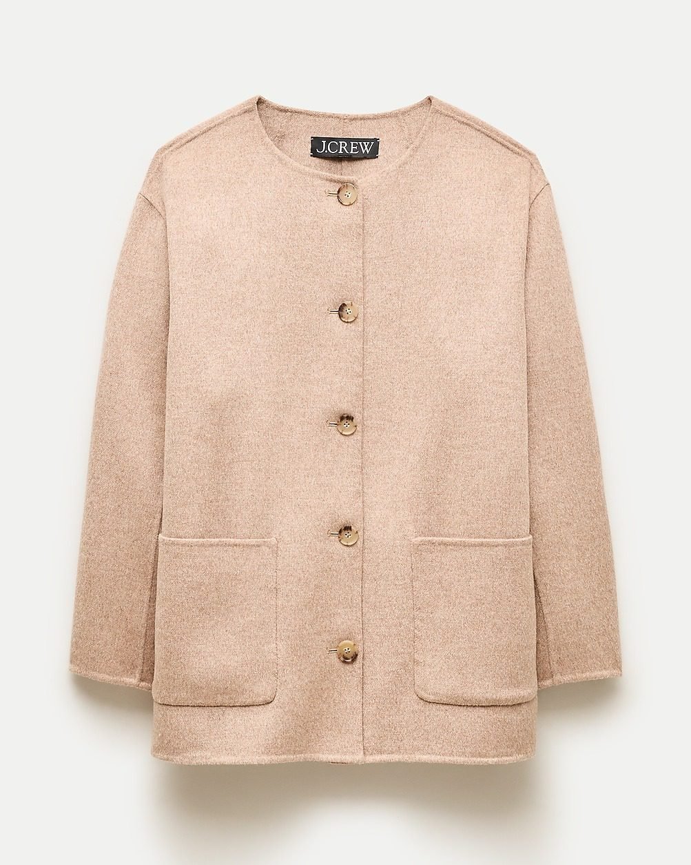 Bianca Coat in Drapey Wool Blend (Rich Oat)