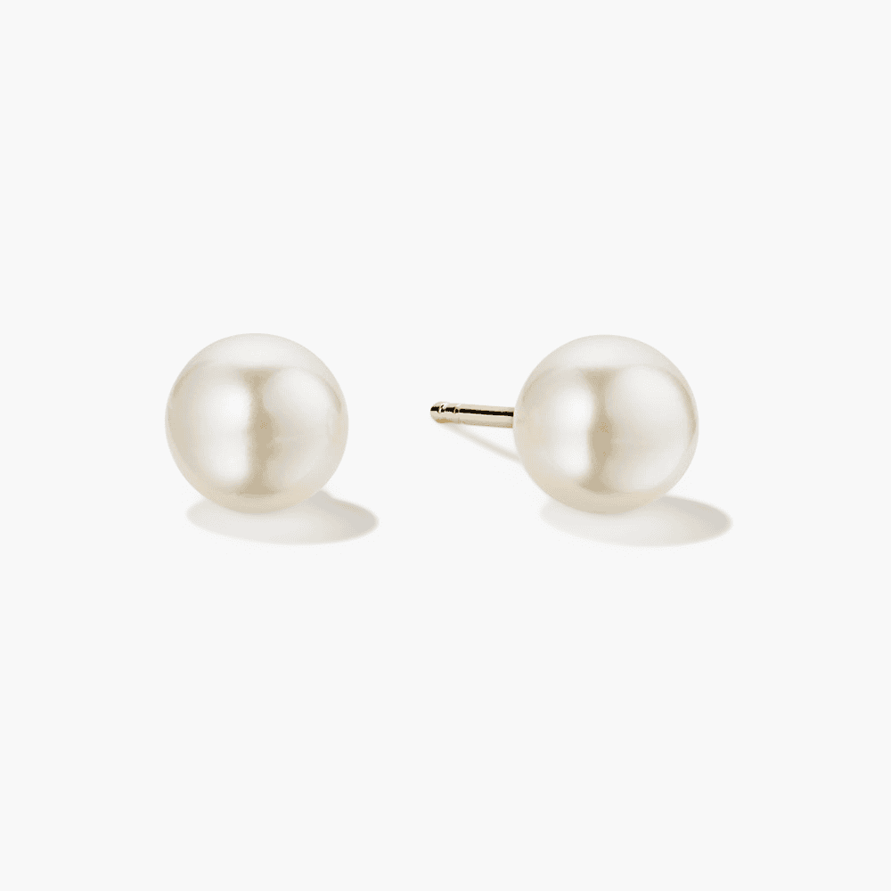 Pearl Oversized Studs (18k Gold Vermeil, Freshwater Pearl)