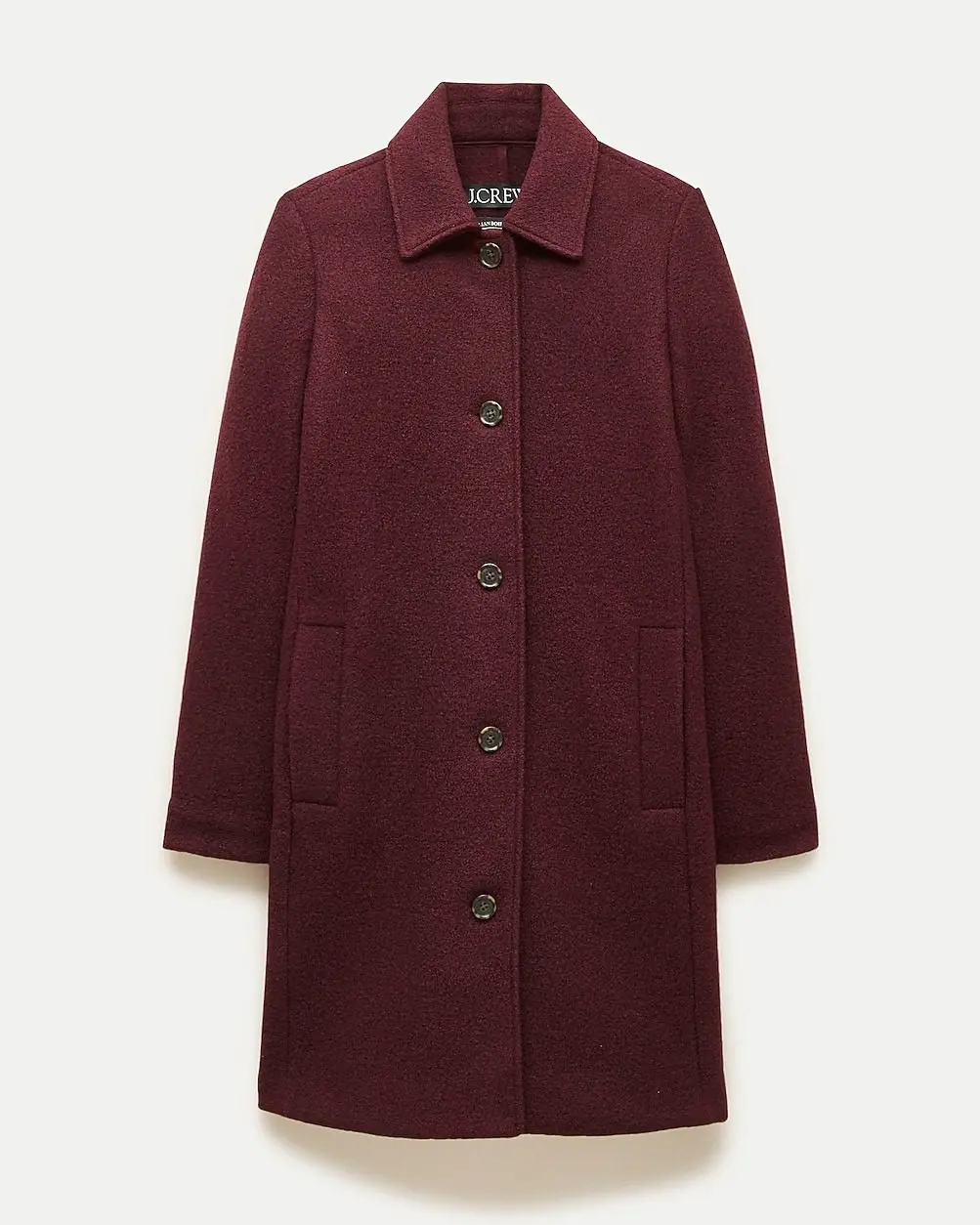 Petite Car Coat in Italian Boiled Wool (Oxblood)