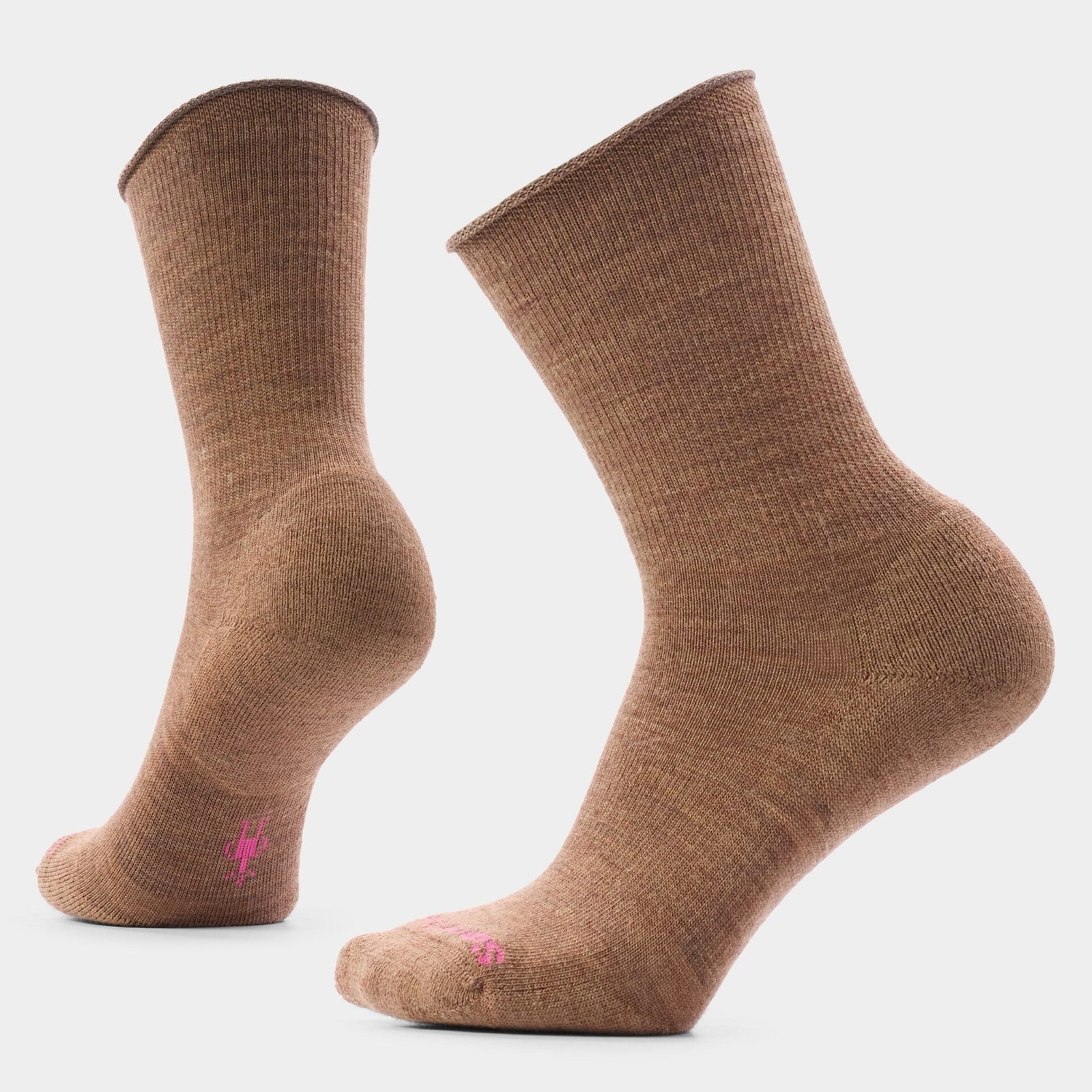 Women's Everyday Roll Top Crew Socks (Mocha)