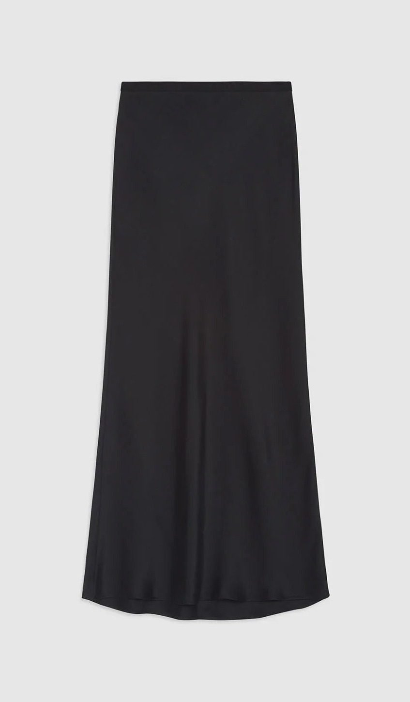 Bar Silk Skirt (Black)