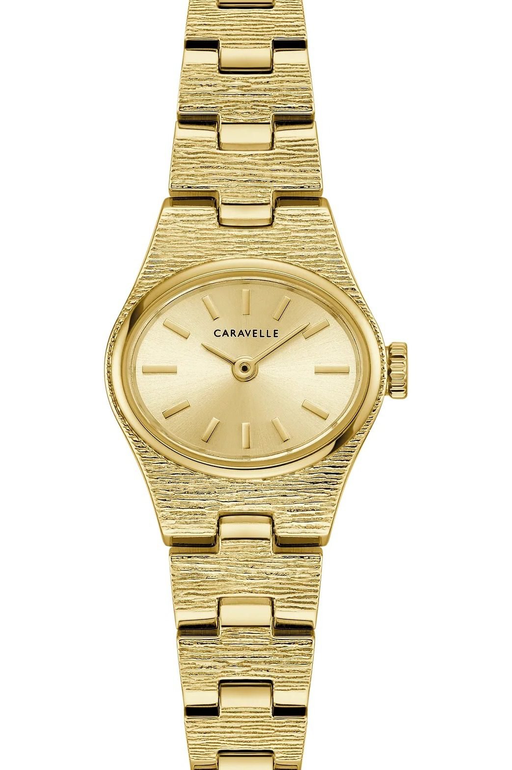 Caravelle Vintage Dress Champagne Dial Stainless Steel Bracelet Watch 44L271
