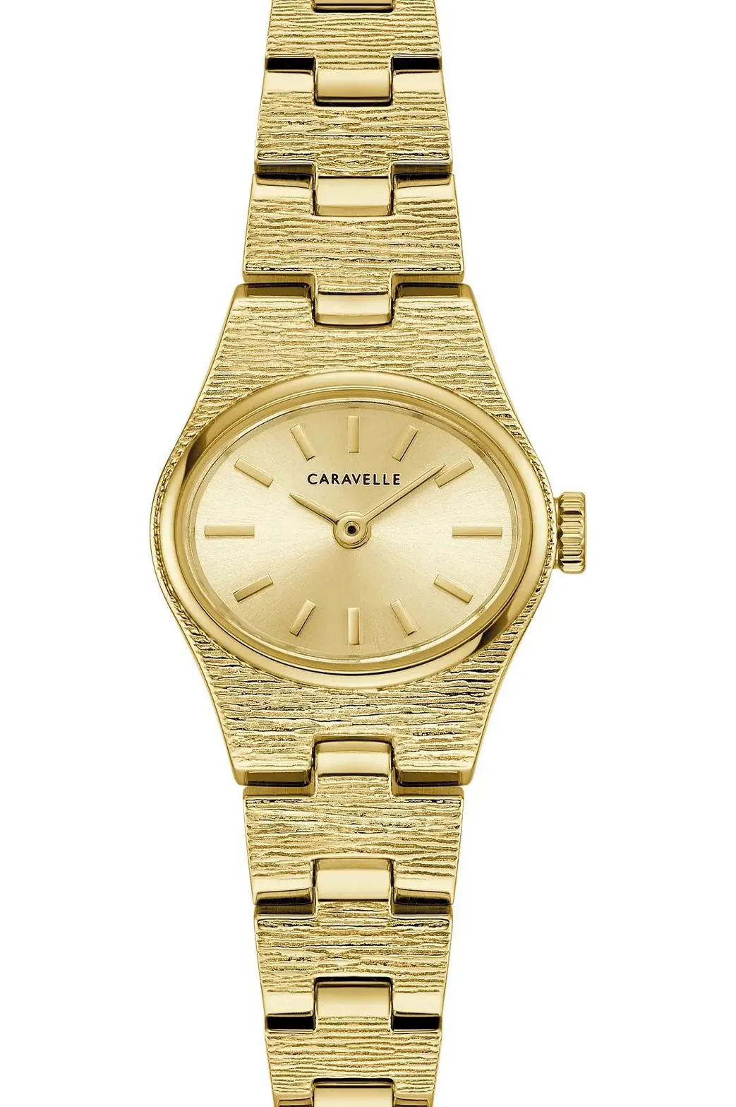 Caravelle Vintage Dress Champagne Dial Stainless Steel Bracelet Watch 44L271