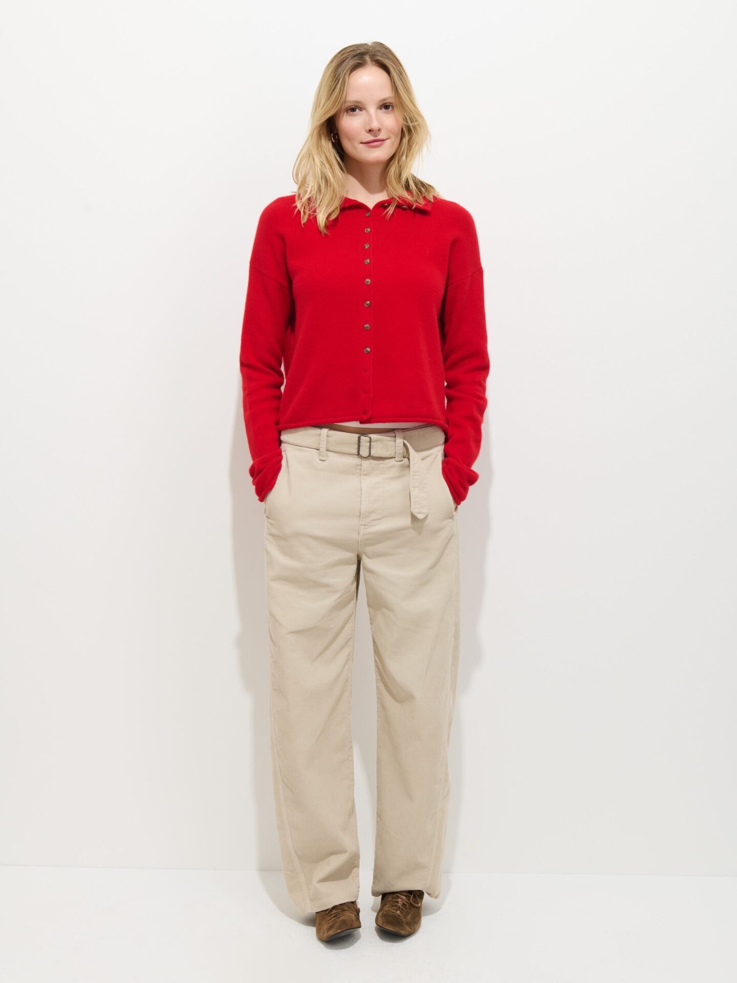 9th Street Pant in Fine Wale Cord (Oatmeal)