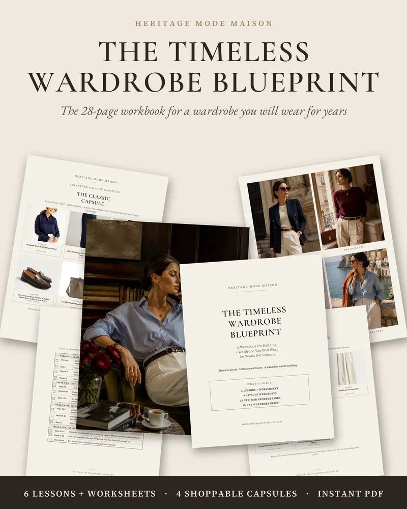 The Timeless Wardrobe Blueprint workbook pages