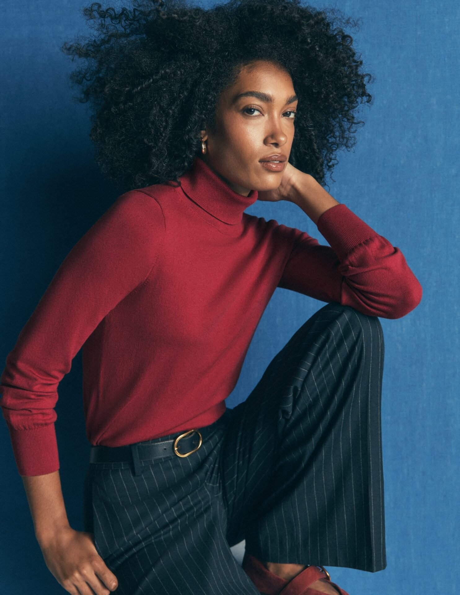 Camilla Roll Neck Sweater (Red Earth)