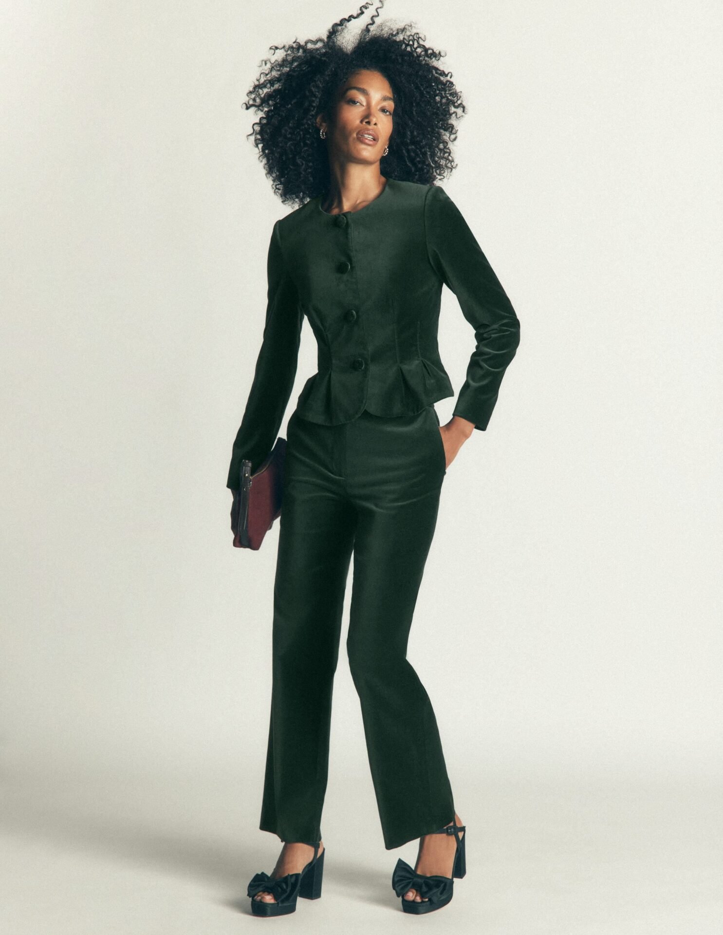 Canonbury Velvet Pants (Midnight Emerald)