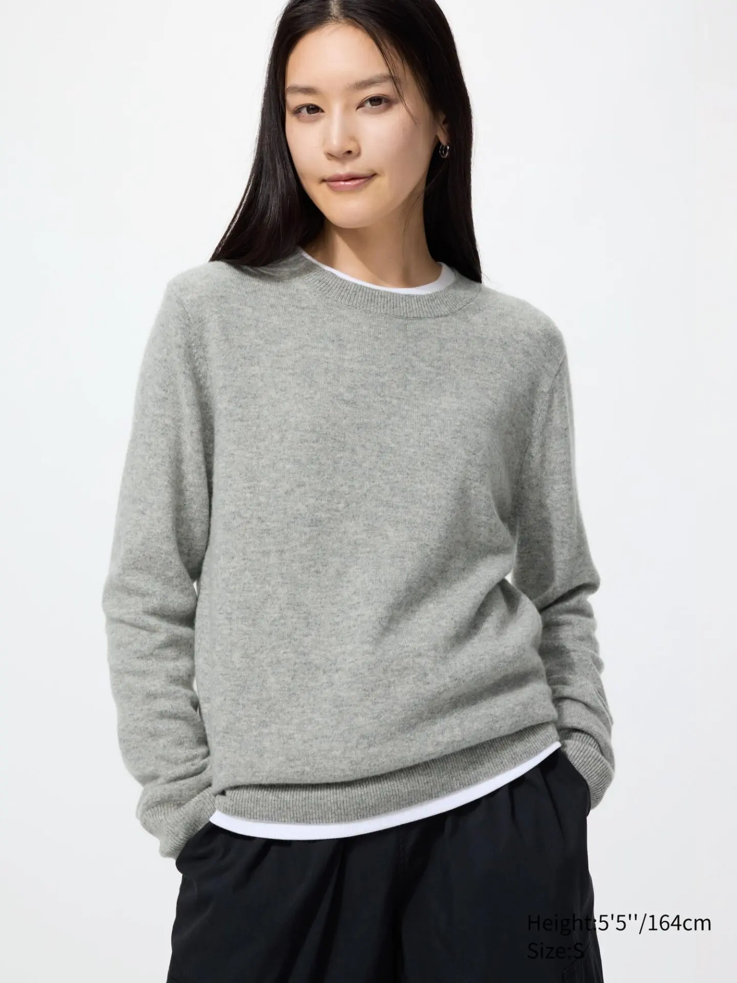 Cashmere Crew Neck Sweater (03 Gray)