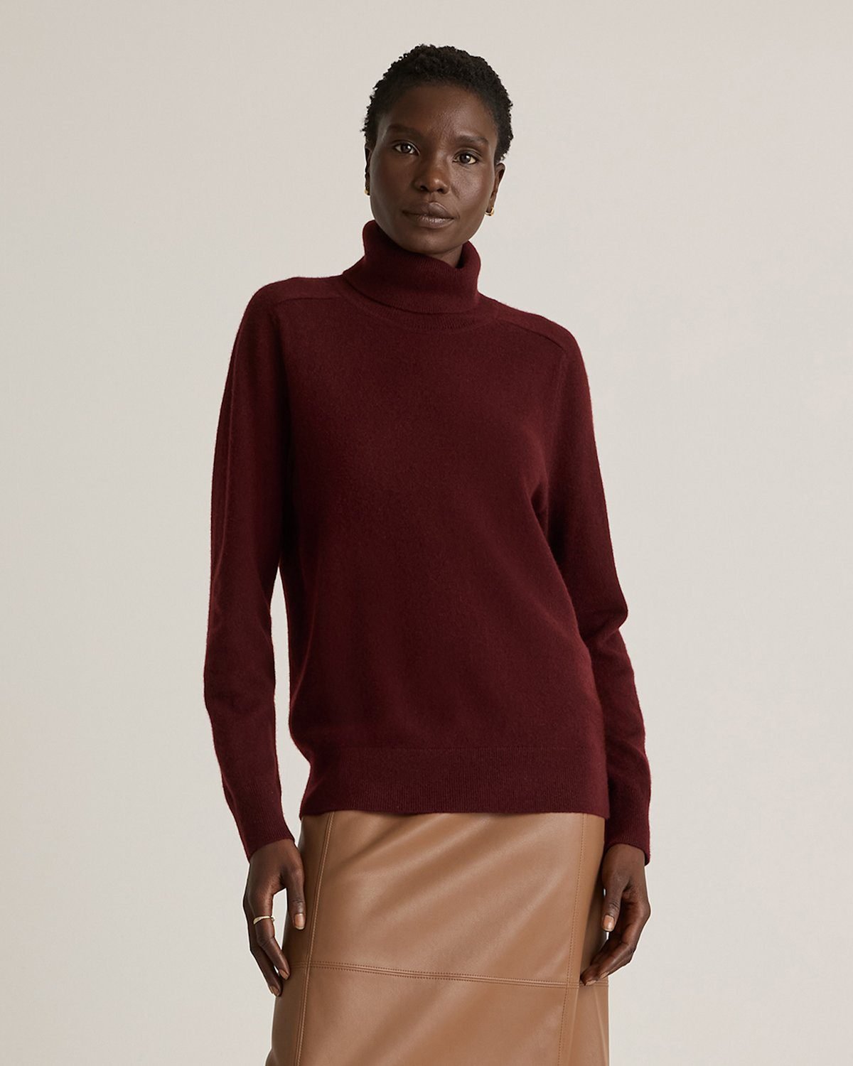 Cashmere Turtleneck Sweater (Rich Burgundy)