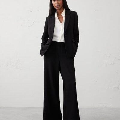Crepe Long Blazer (Black)