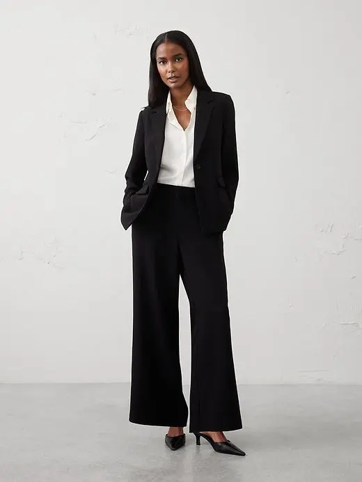 Crepe Long Blazer (Black)