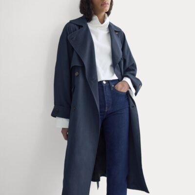 Drapey Twill Trench (Navy)