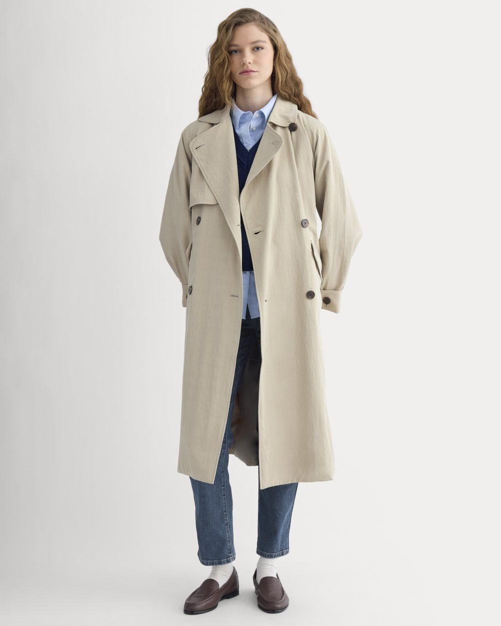 Drapey Twill Trench (Trench Coat Khaki)