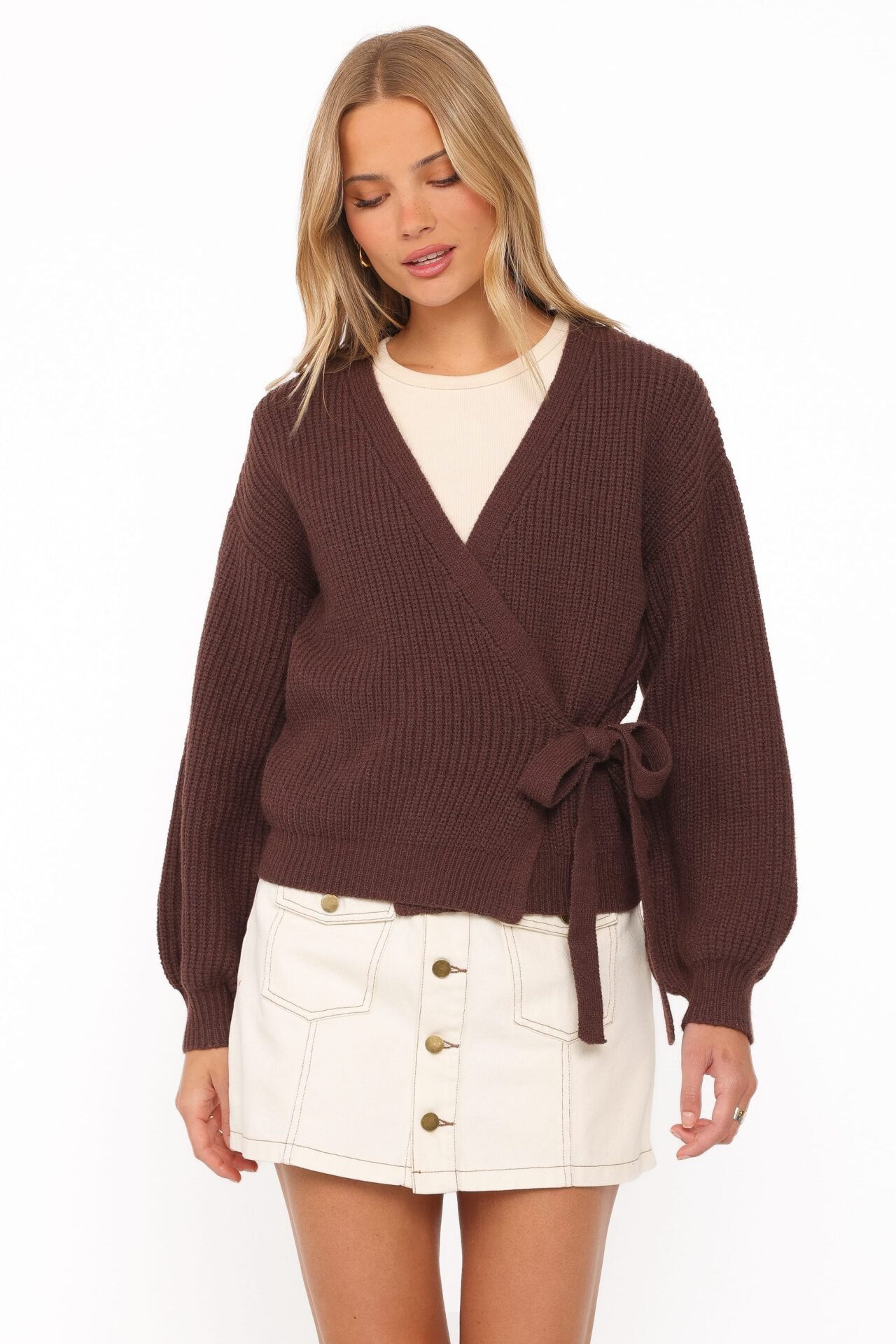 Edwards Wrap Cardigan (Chocolate)