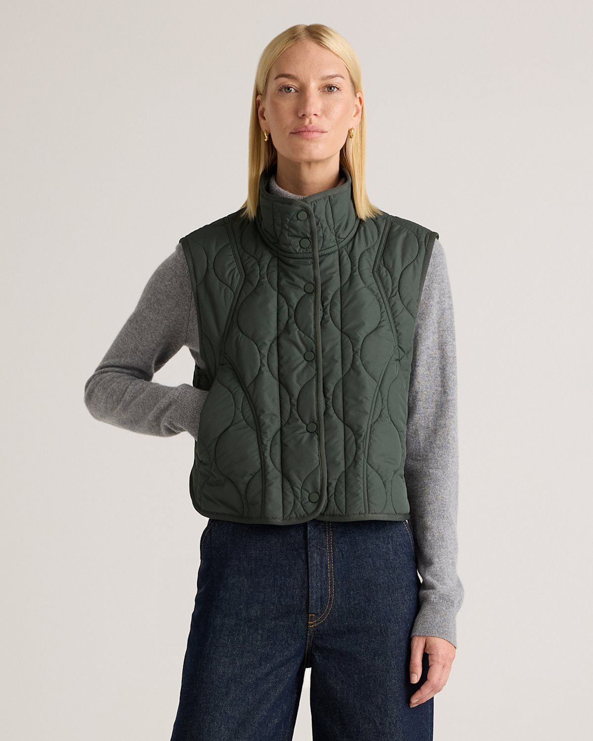 Featherless Quilted Puffer Vest (Verdant Pine)