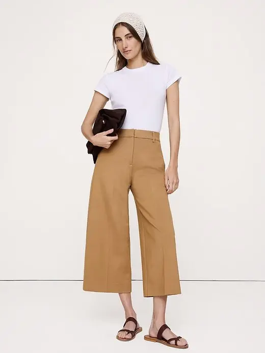 High-Rise Ponte Culotte (Classic Camel)
