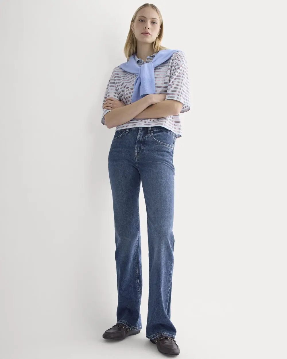 High-Rise Slim Bootcut Jean (Dark Indigo)