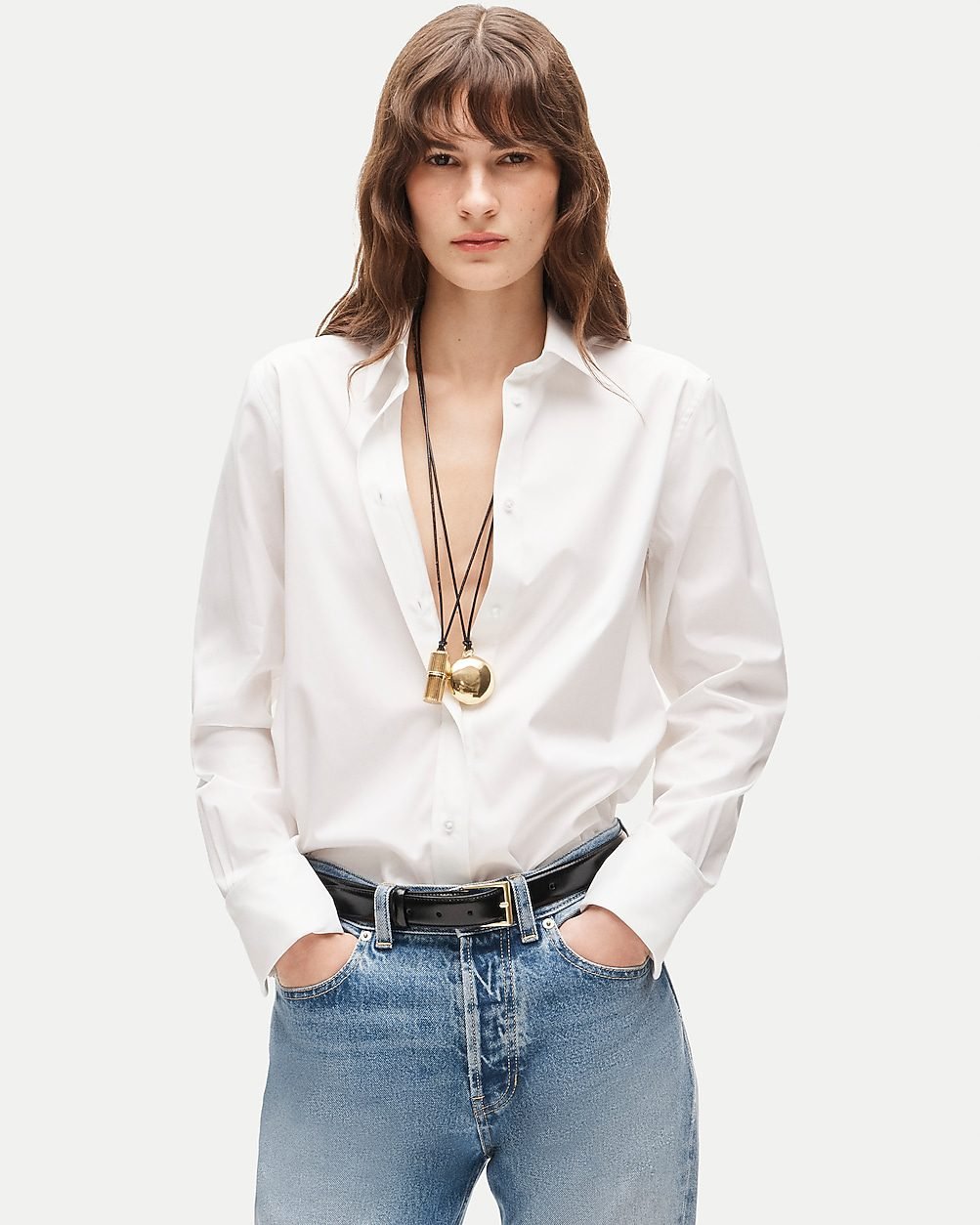 Jules Classic-Fit Button-Up Shirt in Greenwich Poplin (White)