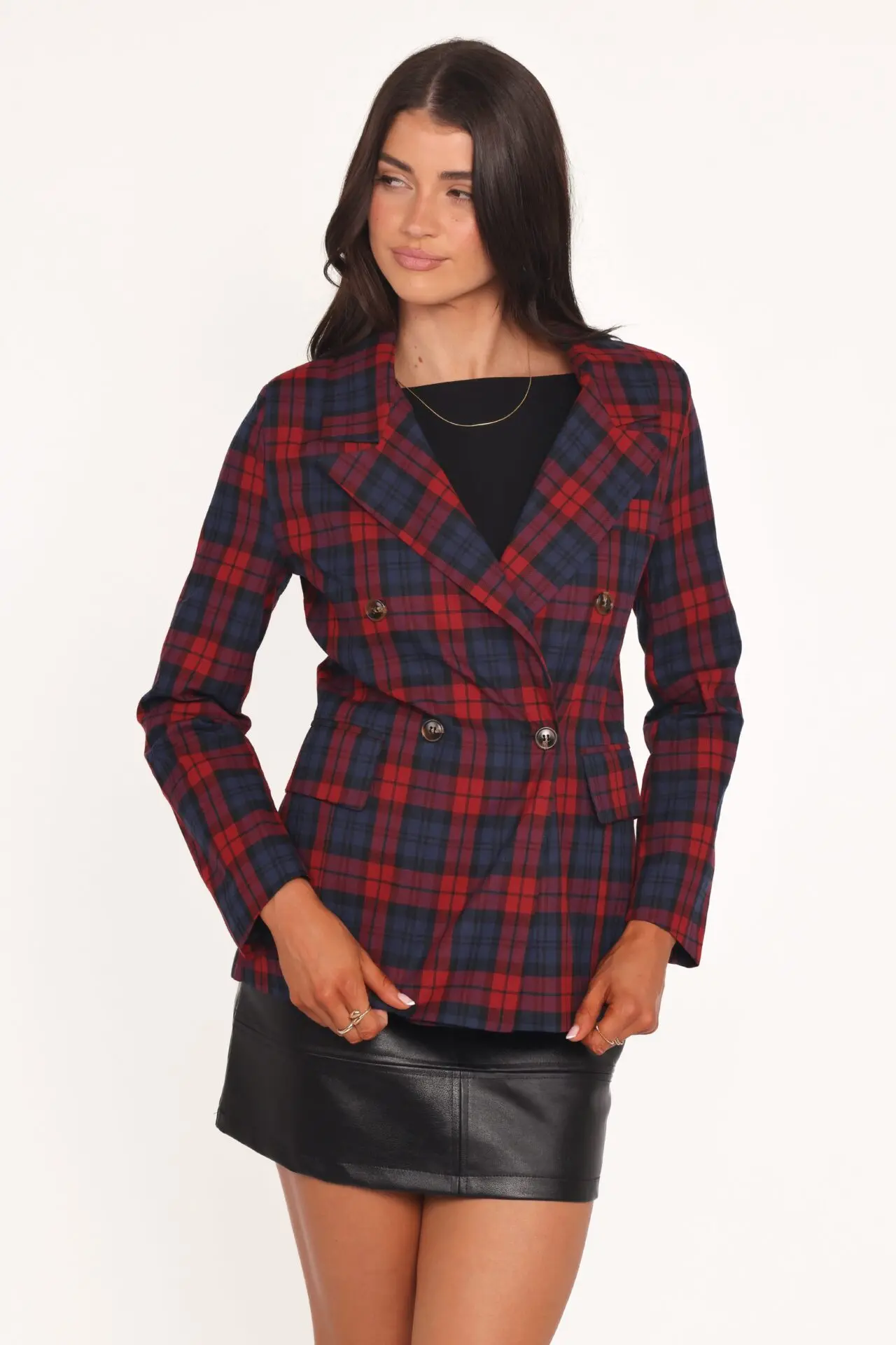 Juliette Blazer - Red Plaid