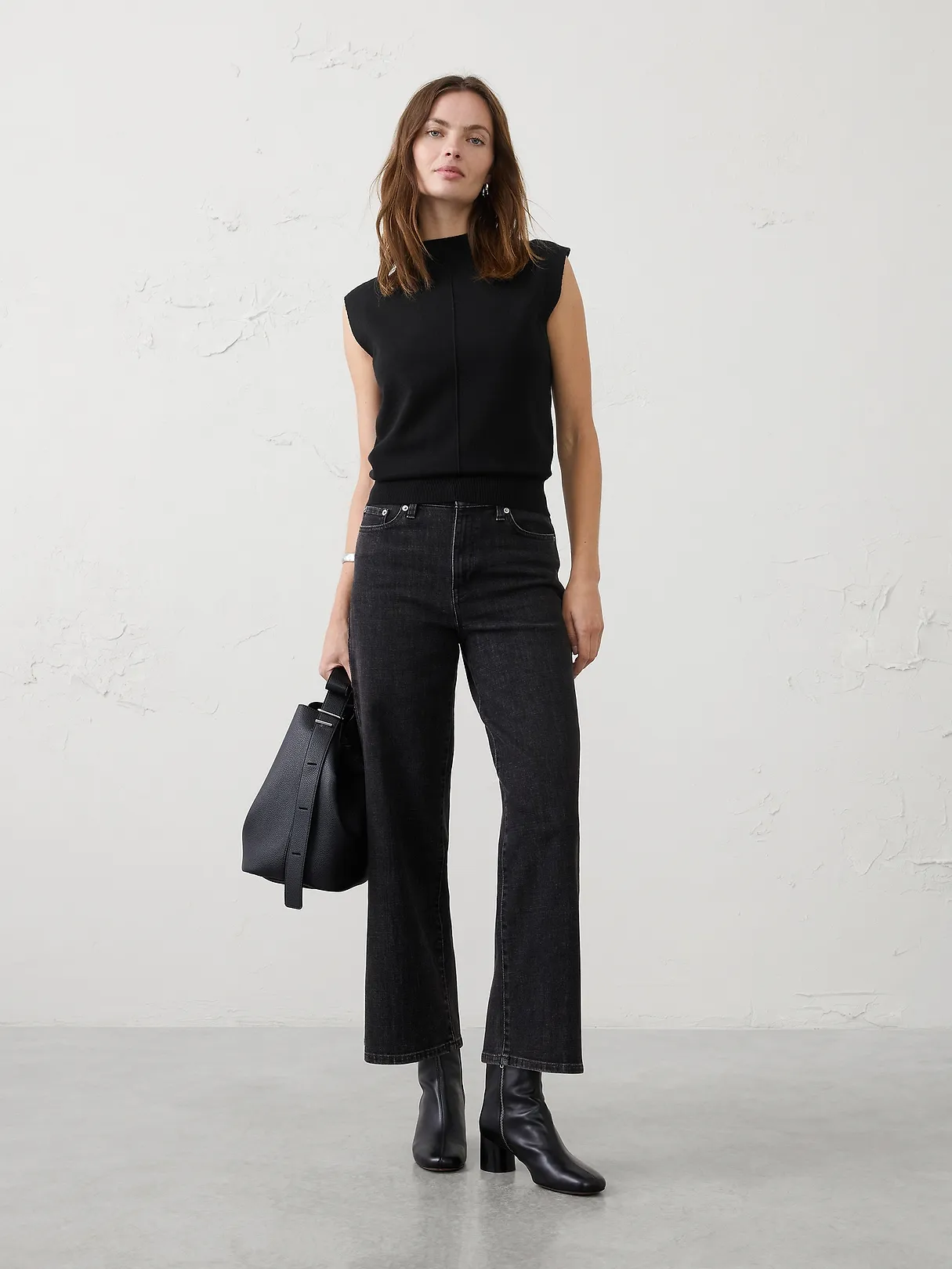 Mockneck Shell Sweater (Black)
