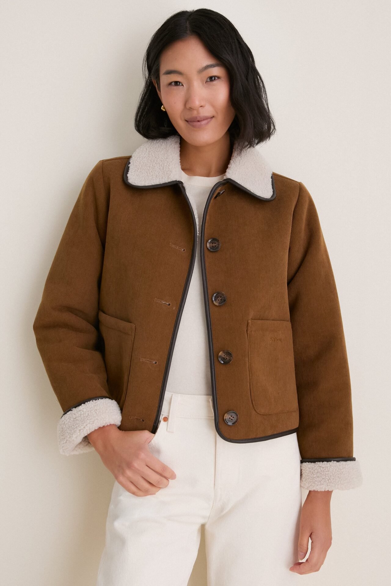 Penny Fleece Casual Jacket (Tan)