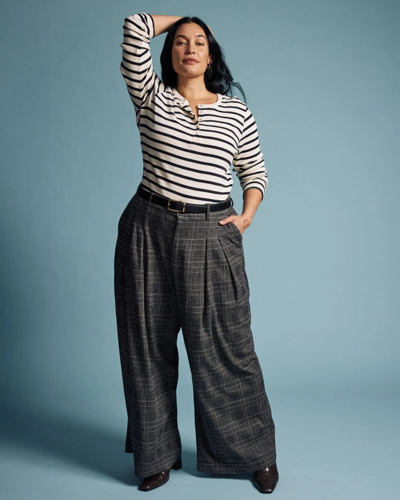 Perfect Palais Wide Leg Ponte Pants (British Plaid)