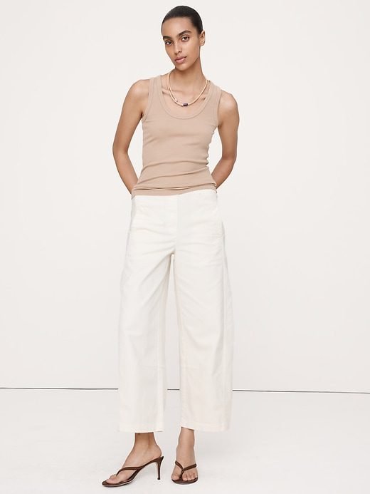 Ribbed Scoop-Neck Tank (Camel Beige)
