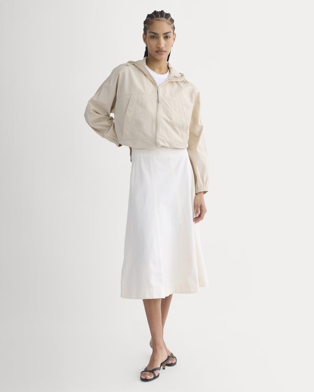 Seamed Midi Skirt (Bone)