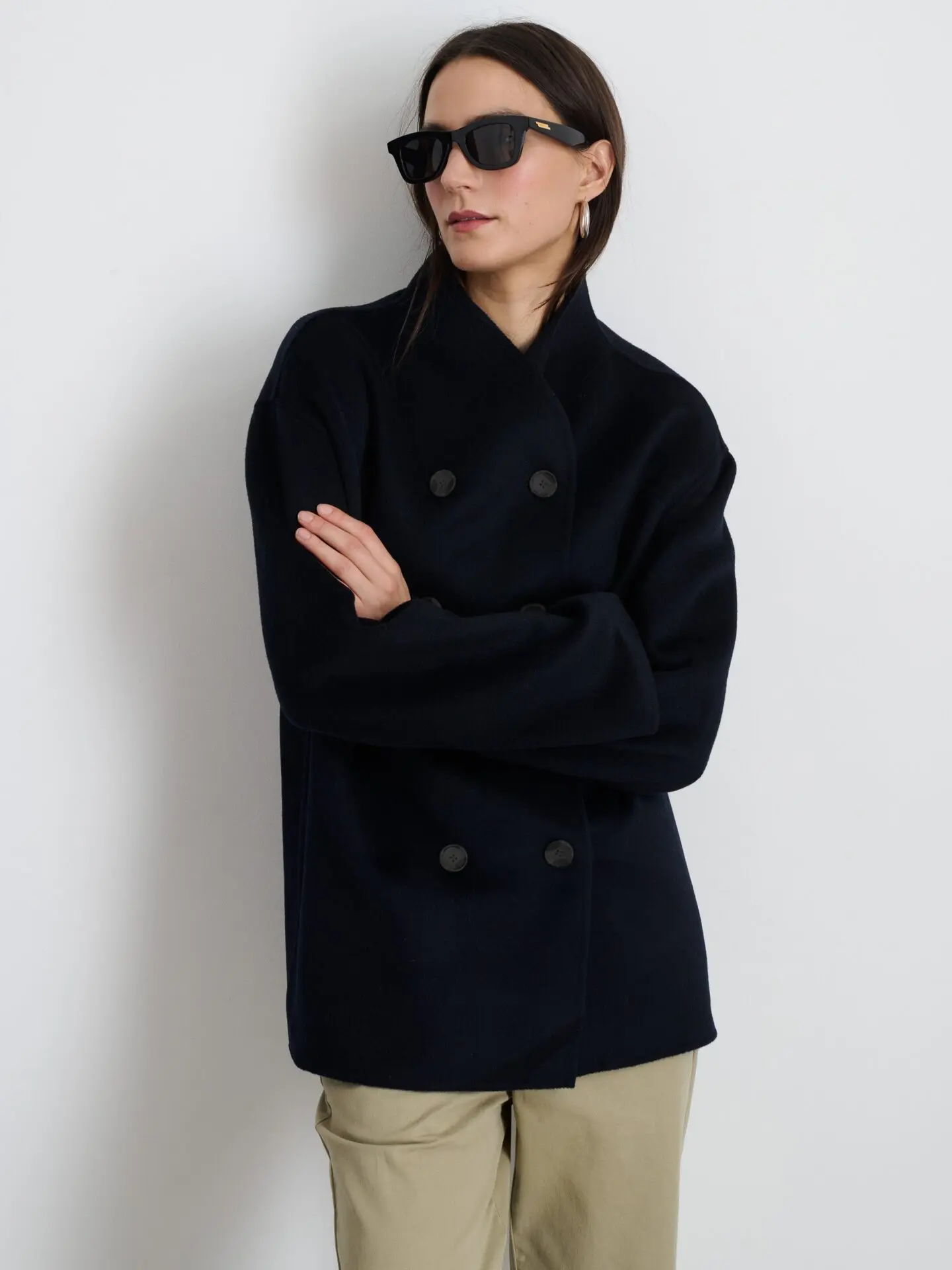 Sophia Coat in Wool (Dark Navy)