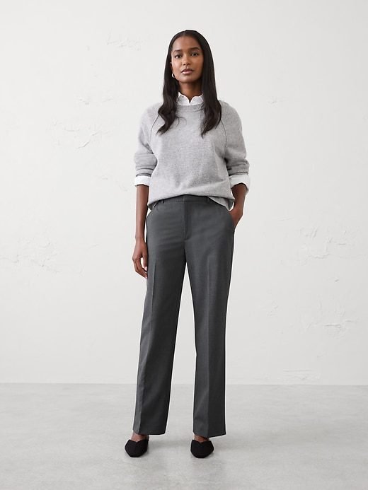 Straight High-Rise Sculpted Trouser (Charcoal Heather)