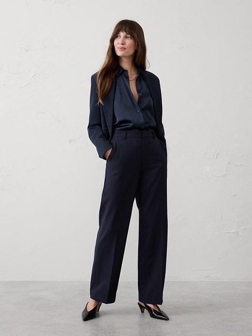 Straight High-Rise Sculpted Trouser (Preppy Navy)