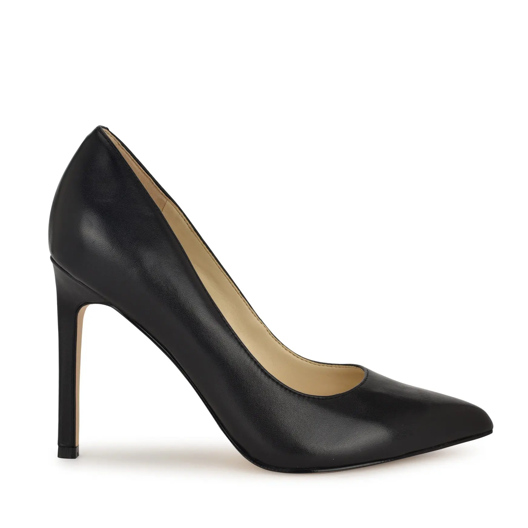 Tatiana Pointy Toe Pumps (Black Leather)