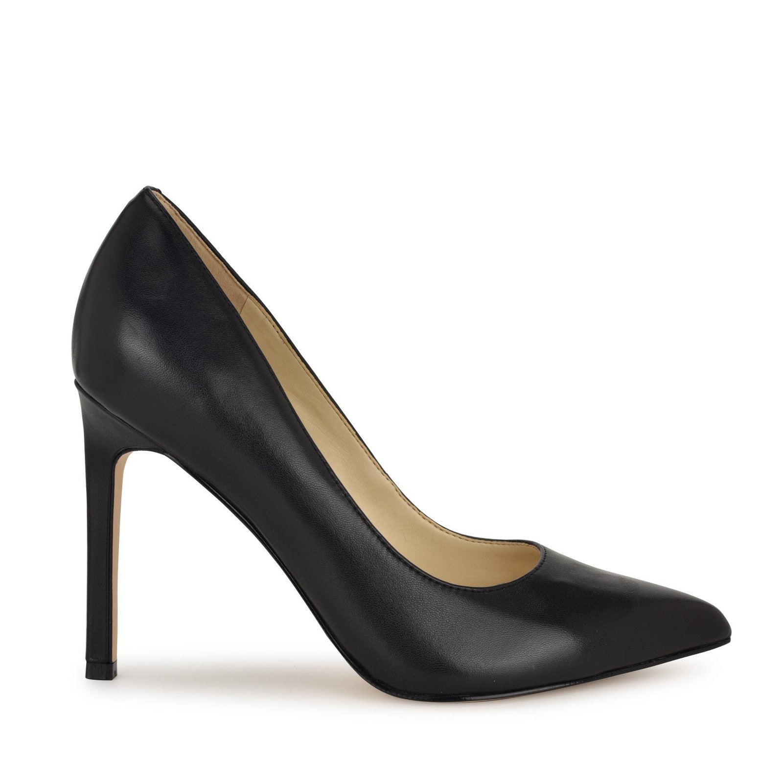 Tatiana Pointy Toe Pumps (Black Leather)