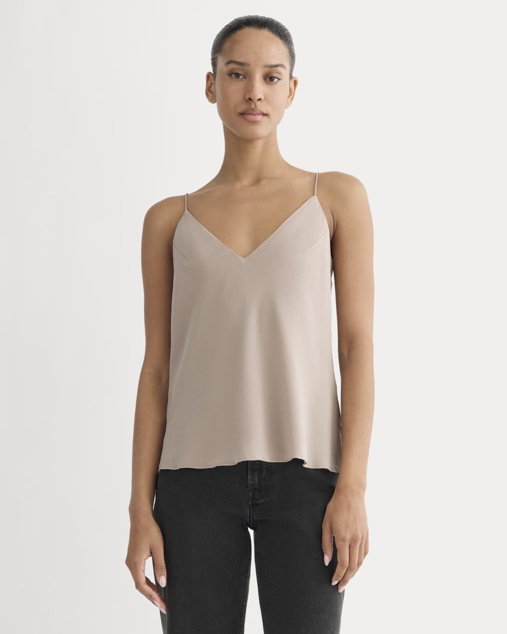 The Tie Back Cami in Washable Silk (Burnt Sugar)
