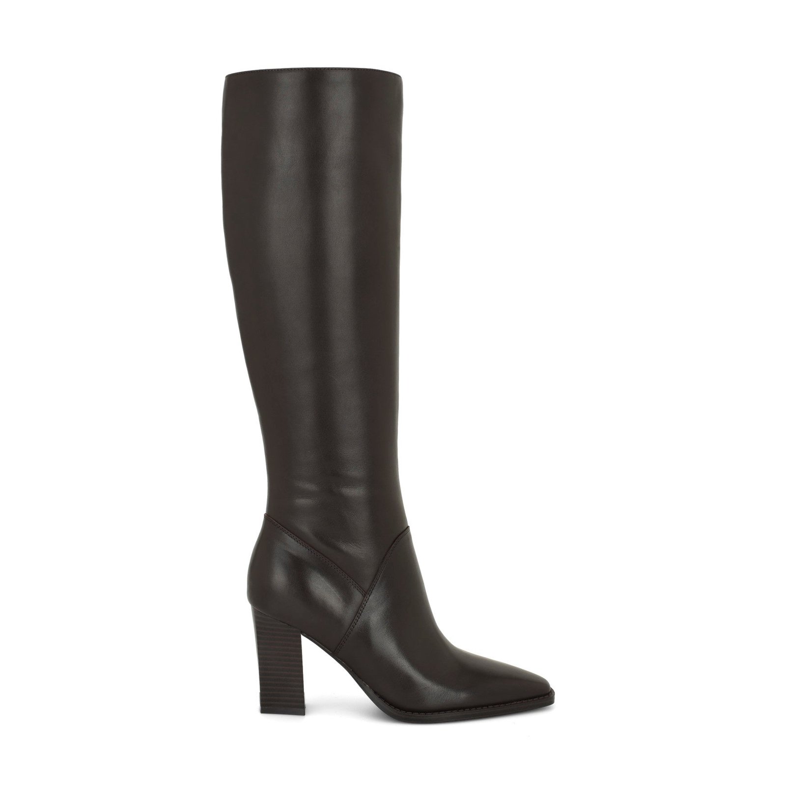 Zetta Leather Knee High Boots (Dark Brown Leather)