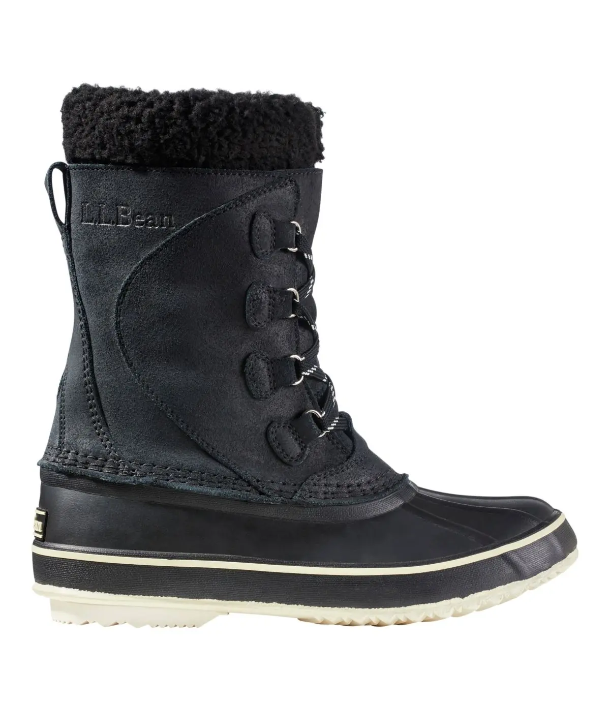 Women's L.L.Bean Snow Boots, Suede (Black/Sailcloth)