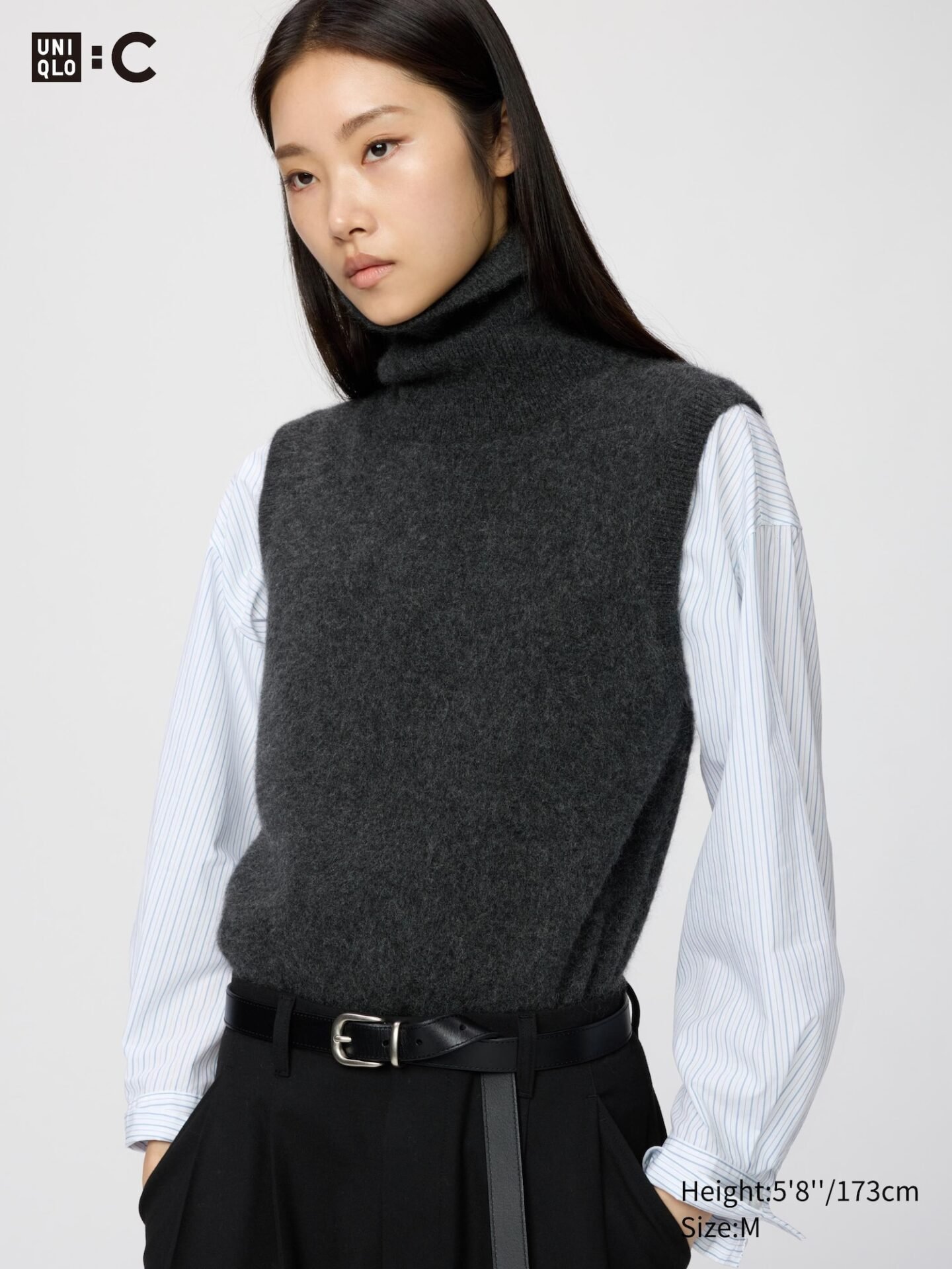 Fluffy Cashmere Vest (Dark Gray)