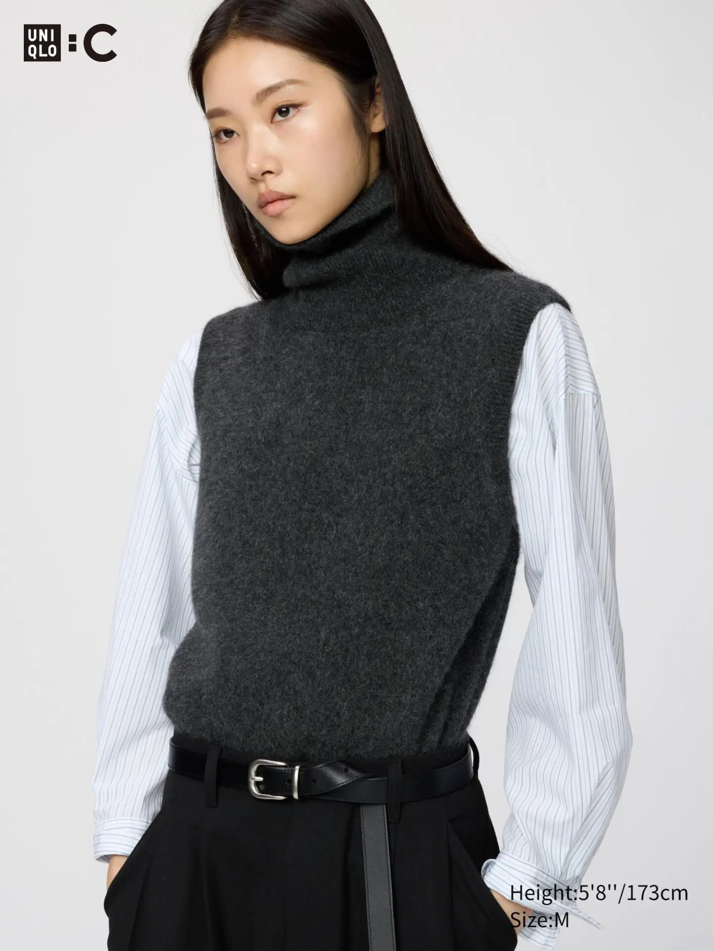 Fluffy Cashmere Vest (Dark Gray)