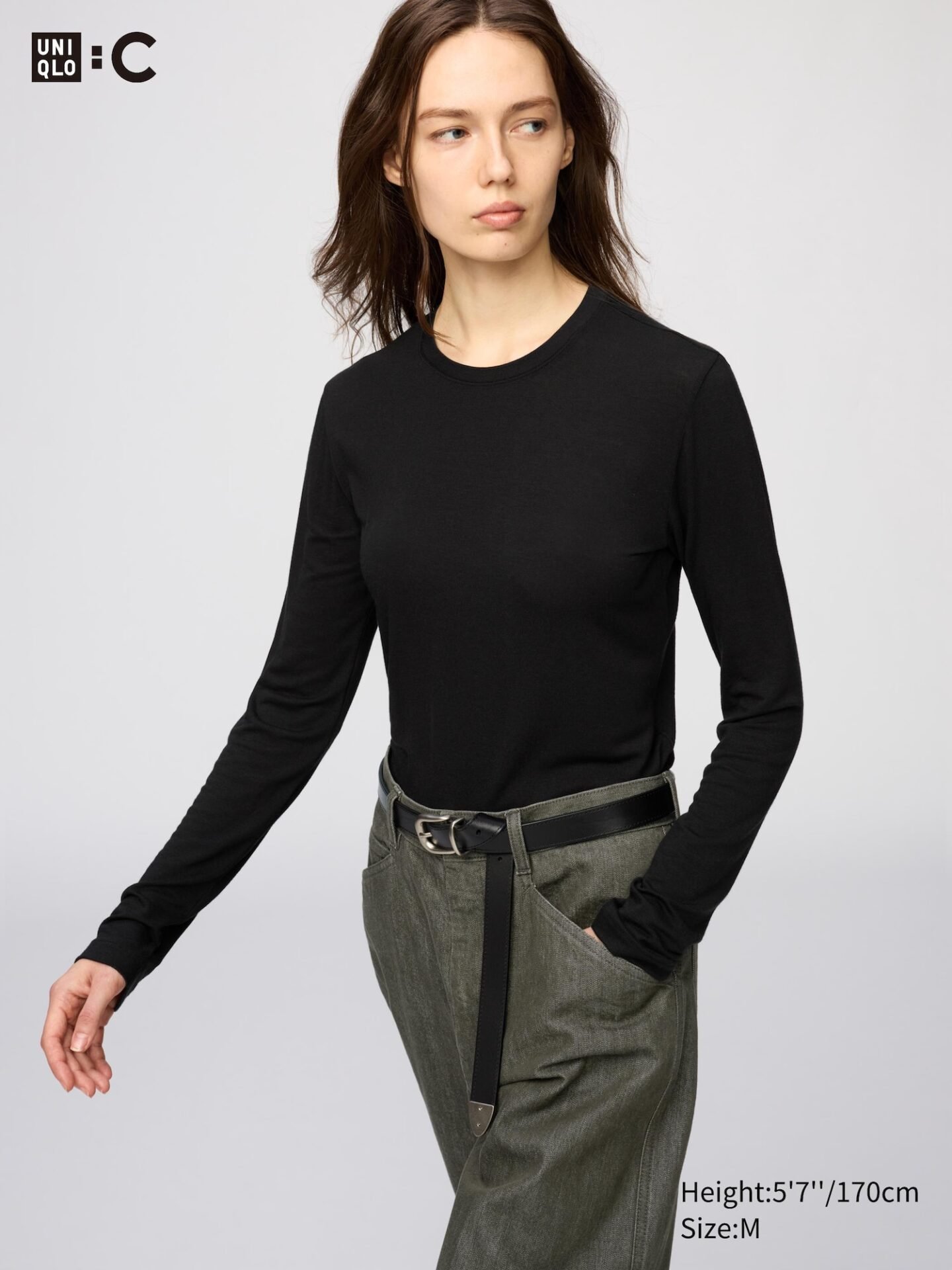HEATTECH Cashmere Blend T-Shirt | Extra Warm (Black)