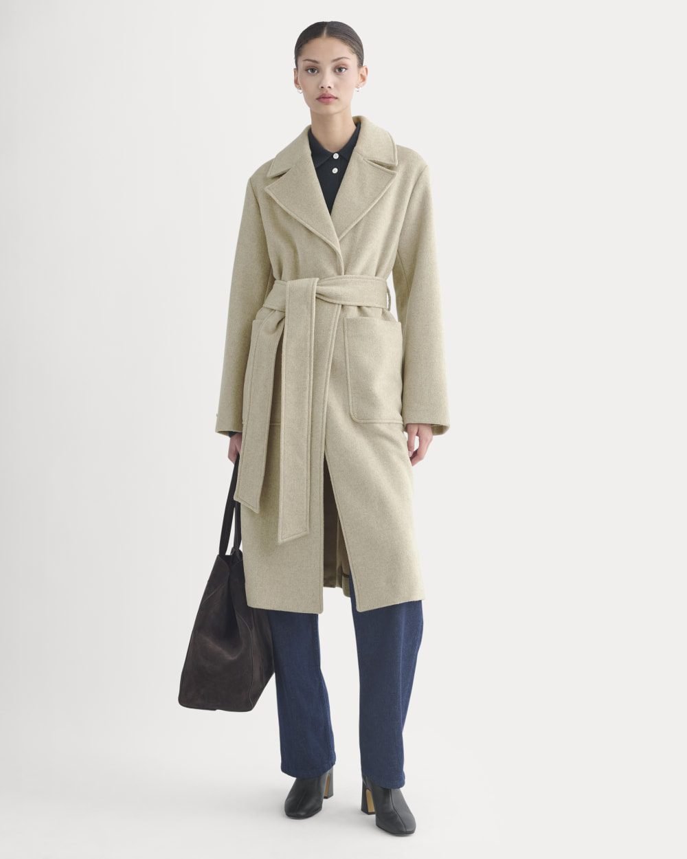 ReWool Belted Blanket Coat (Heather Wheat)