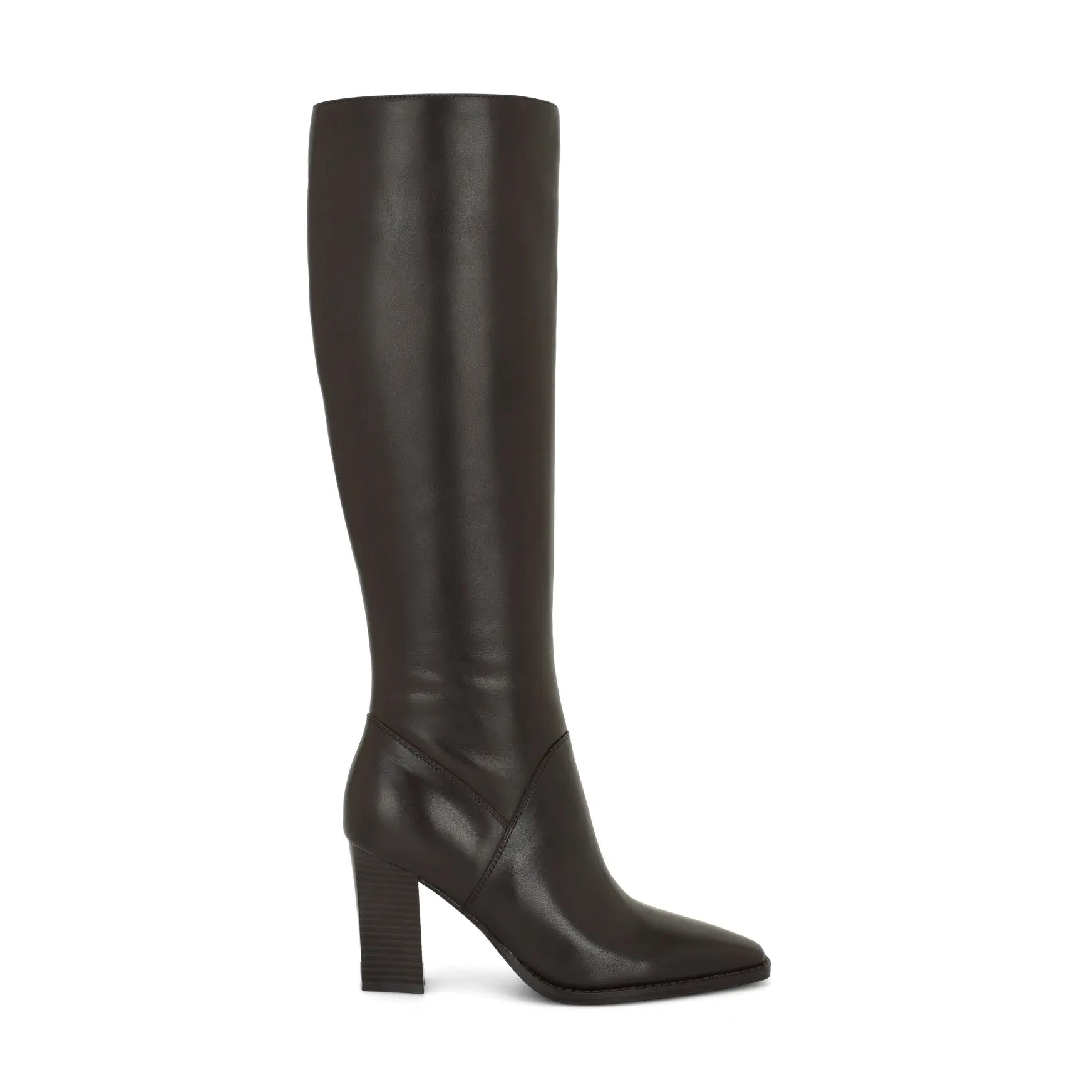 Zetta Leather Knee High Boots (Dark Brown Leather)