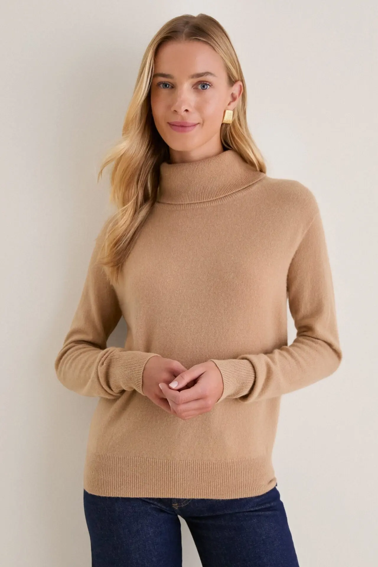 Camel Cashmere Evelyn Turtleneck