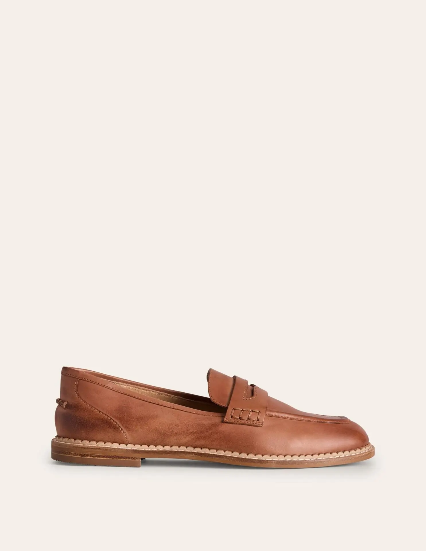 Nya Penny Loafers (Tan Burnished Leather)