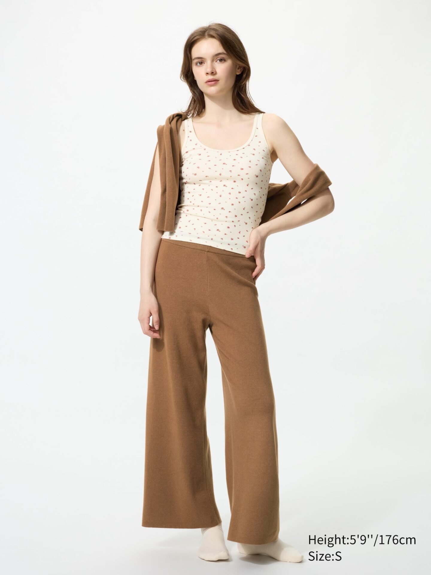 Washable Knit Pants | Smooth (35 Brown)