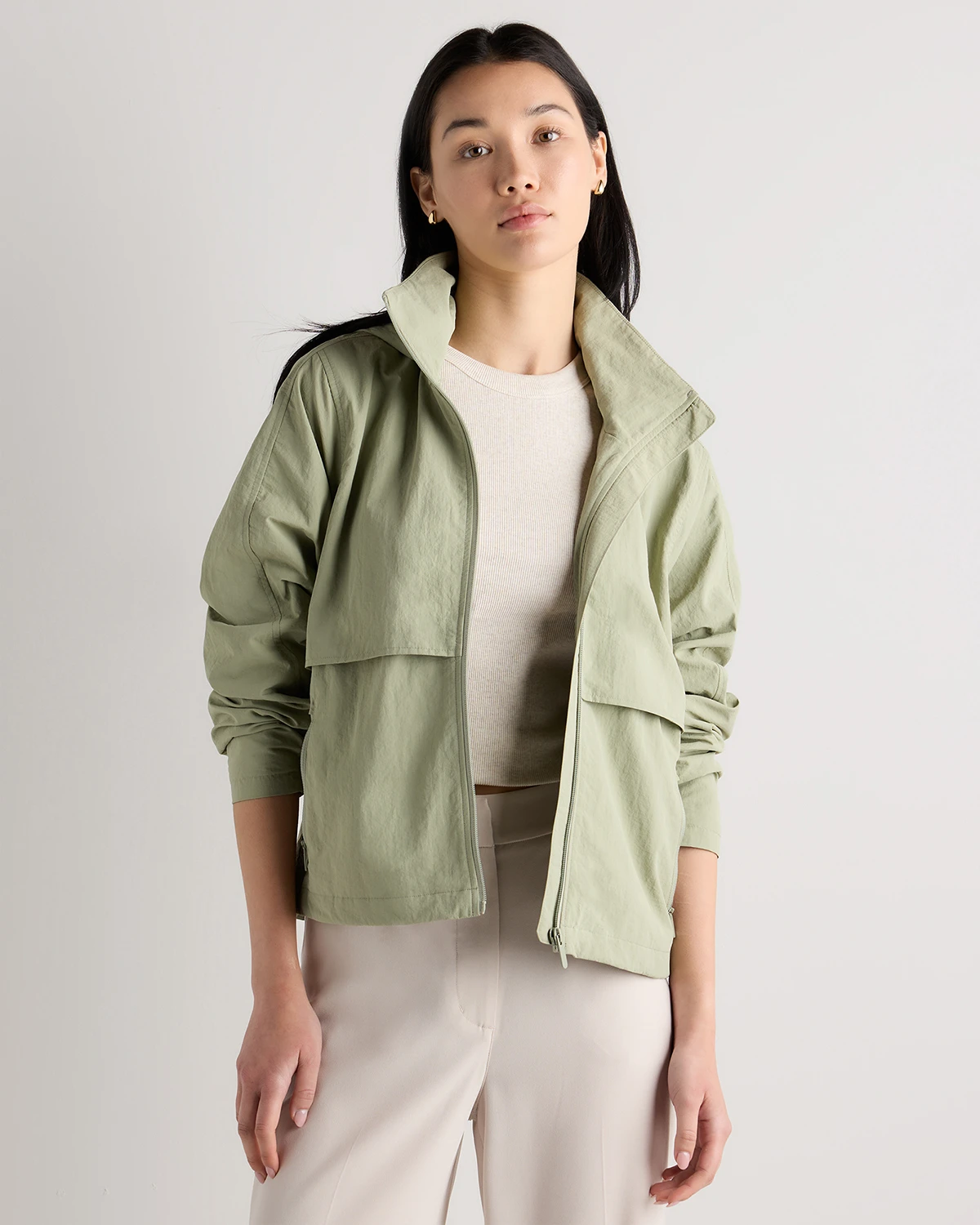 Water Repellent Windbreaker Jacket (Tea Green)
