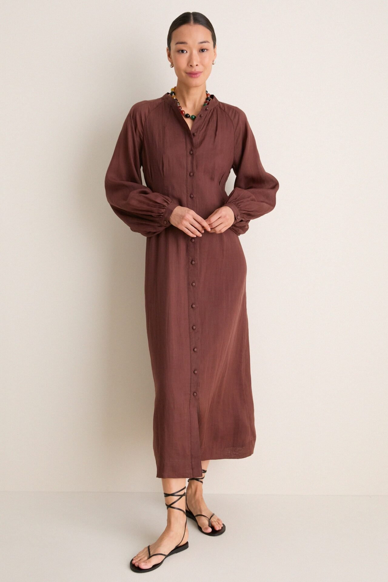 Chestnut Button Down Granier Dress