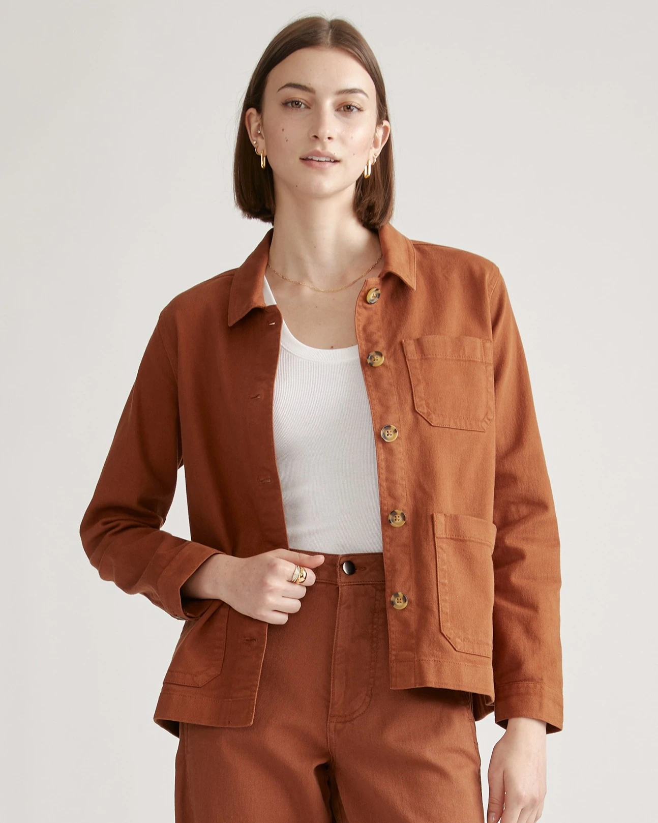 Organic Comfort Stretch Chore Jacket (Rust)