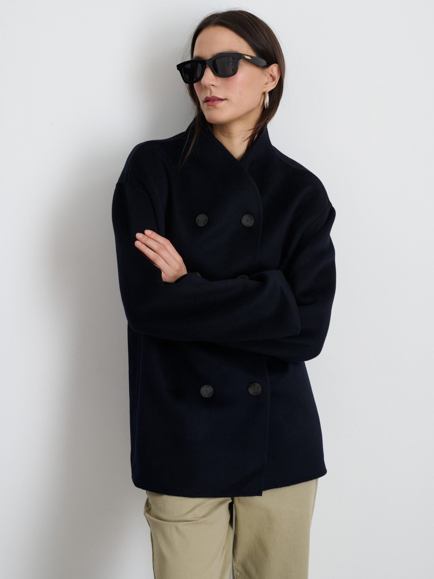 Sophia Coat in Wool (Dark Navy)